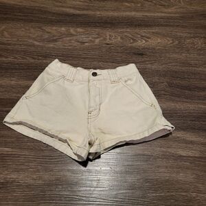 PacSun Rolled Cuff Denim Mom Shorts With Cargo Loop Off White Women's Size 23